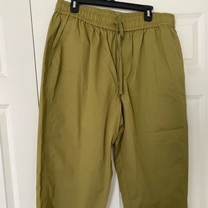 Olive high rise relaxed fit ankle pants